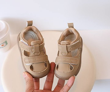 【NikoKids】軟底小童鞋/小童涼鞋/學步涼鞋/卡其色(NK719)