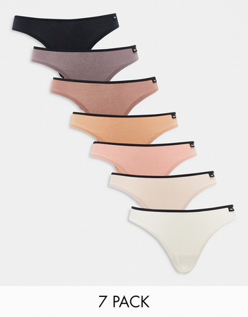 Gilly Hicks 7 pack thongs in neutral tones-Multi