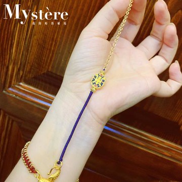 【my stere 我的時尚秘境】琺瑯金雙面壽字年年有餘編織造型手鍊