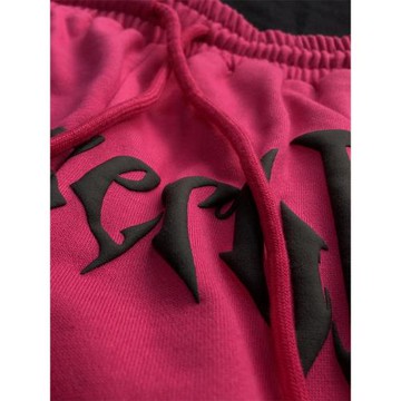 玫紅色短褲男2026新款美式重磅毛圈運動褲夏季紅色籃球寬松休閑褲