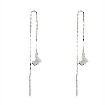 925純銀耳環銀杏葉耳飾-氣質長款時尚優雅女飾品73qk48【獨家進口】【米蘭精品】