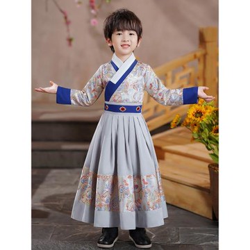 漢服男寶2023秋裝新款男童唐裝古裝飛魚服國風幼兒園兒童演出服裝