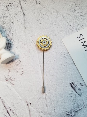 蒸汽龐克齒輪胸針別針金屬一字針插針