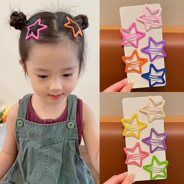 現貨 彩色立體五角星髮夾 金屬滴膠耐用設計 大人小孩適用 髮型裝飾必備