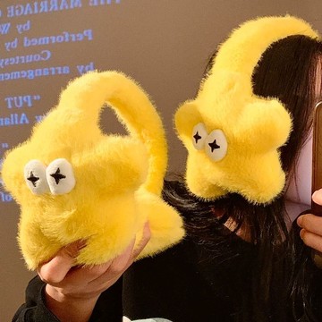 免運🔥搞怪星星可愛毛絨耳罩保暖女款冬季加絨加厚學生戶外防風防凍耳包毛耳罩 毛絨耳套 防風耳罩 冬天耳套 耳罩 耳朵套耳