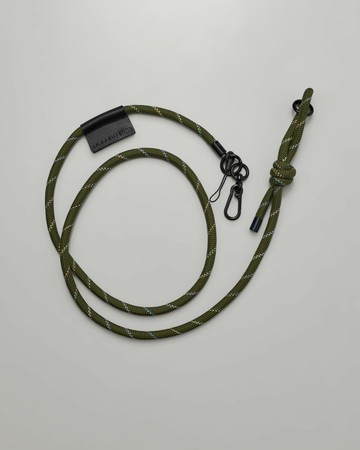 男女適用：傘繩掛帶（橄欖綠條紋）