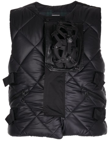 Junya Watanabe MAN - round-neck padded gilet - men - Polyester - L - 1 - Black