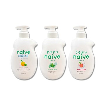 Kracie 日本naive 100%植萃胺基酸香氛水潤溫和沐浴乳530ml/瓶(柑橘/蘆薈/桃葉_3款可選)