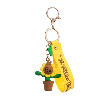 My friend rabbit｜粉紅兔子滴膠鑰匙扣(向日葵款)