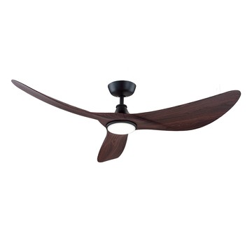 【DC節能】60吋黑色+木紋葉片遙控吊扇燈(LED18W)  F03-T-G001