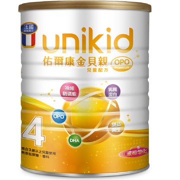 unikid 佑爾康 金貝親 OPO Premium 兒童配方 4號  850g  1罐