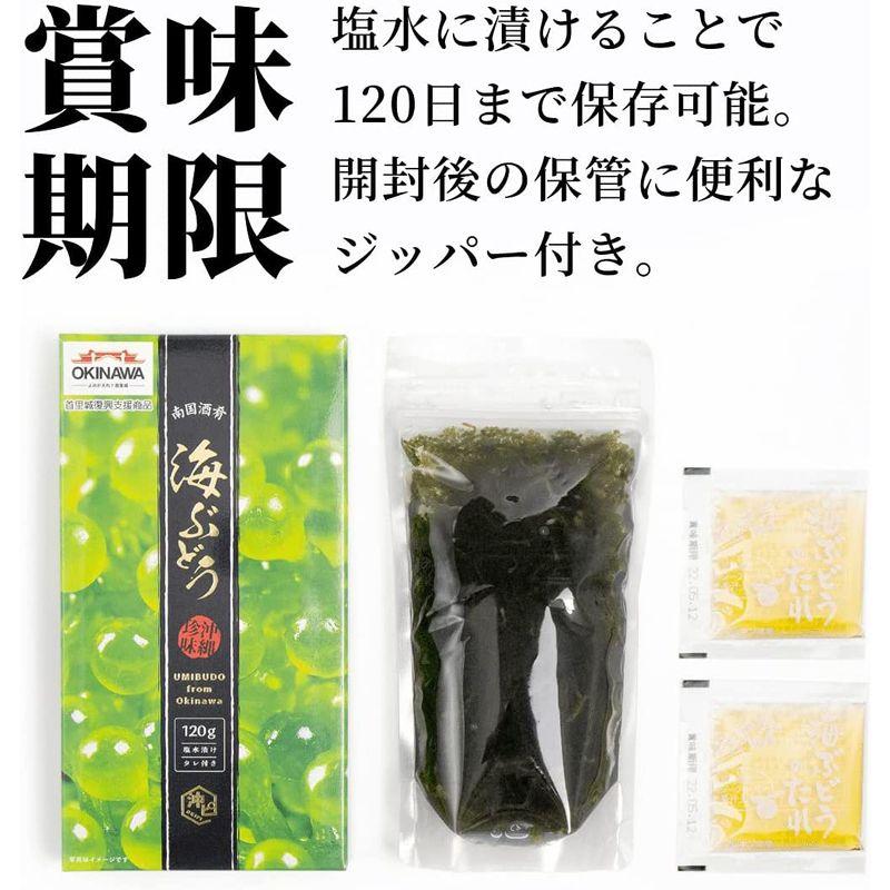 沖ピ 特選A品 海ぶどう 100％沖縄県産 専用シークヮーサータレ付き (360g(120g×3パック))