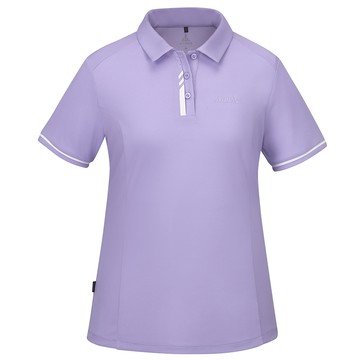 女款POLARTEC POWER DRY透氣排汗短袖POLO衫(A1PS2504W輕柔紫/抗臭/透氣/銀離子)