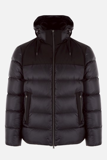 HERNO quilted nylon down jacket with wool insert Man