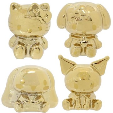 小禮堂 Sanrio 三麗鷗 陶瓷造型存錢筒 (金色款) 大耳狗 Kitty 美樂蒂