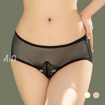 A2G®【如沐櫻雨】透視蕾絲網紗內褲︙22-27腰圍︙2301