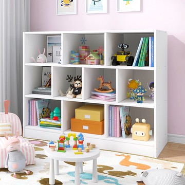 簡易書架置物架落地臥室柜子客廳收納架房間置物柜圖書館小型書柜