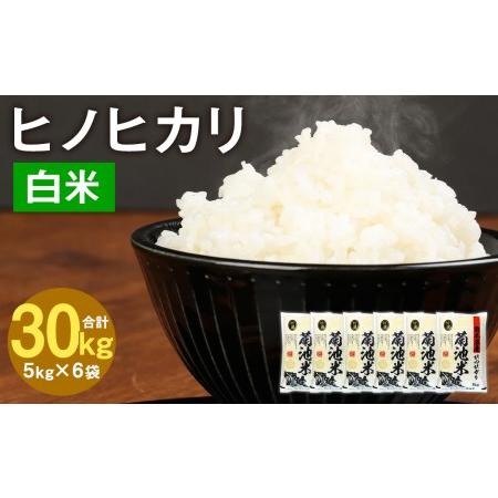 ふるさと納税 熊本県菊池産 ヒノヒカリ 5kg×6袋 計30kg 精米 お米 白米 令和5年産 熊本県菊池市