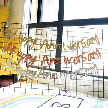 週年紀念日掛旗【台灣現貨】HAPPY ANNIVERSARY 週年拉旗 紀念日布置  派對布置 周年掛旗 裝飾 周年布景