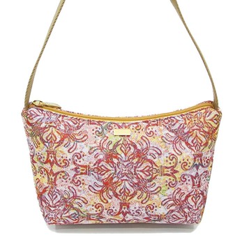 花女王織畫緹花小彎月側背包 粉黃-REORE