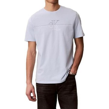 Calvin Klein 2026男時尚標誌款白色圓領長袖ㄒ恤