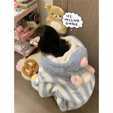 料理鼠王睡衣女秋冬季新款保暖珊瑚絨加絨加厚卡通大碼情侶家居服