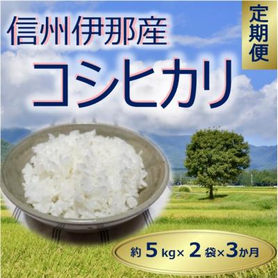 ふるさと納税 伊那市 精米したてを毎月お届け!　信州伊那　田原米　コシヒカリ(毎月5kg×2袋をお届け×3ヶ月)(米・こめ