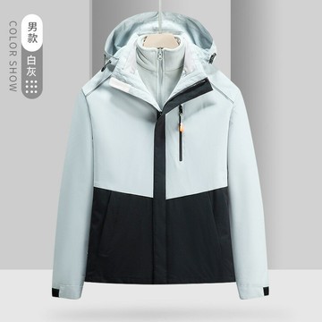 衝鋒衣連帽夾克-拼接雙色防水登山男女外套6色74db52【獨家進口】【米蘭精品】