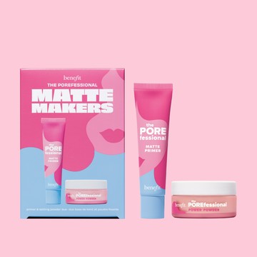 【超值禮盒】柔焦特霧毛孔隱形底妝組(嘖嘖稱齊柔焦特霧毛孔隱形露 22ml+嘖嘖稱齊柔焦特霧蜜粉精緻版) - Benefit貝玲妃