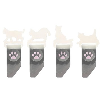 TOHKIN 東京金屬 貓咪書籤 索引夾  白色  1組