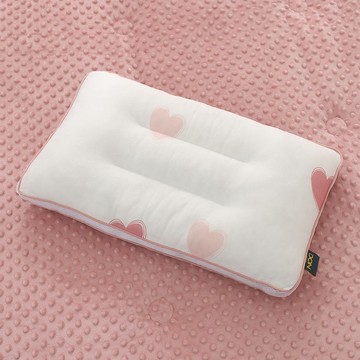 DON 韓系針織舒眠荳點兒童枕-心晴粉漾(28×48cm)