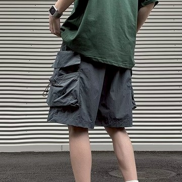 潮流 大地色系 街頭 大口袋 美拉德 男短褲 簡約百搭男女不拘 情侶款 短褲 山系 素面 鬆緊  City Boy短褲