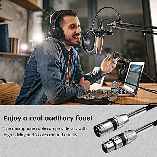 USB Audio Interface with XLR cable，Audio Interface with Mic Preamplifier Audio mixer recorder with 48V Phantom Power, 24 Bit, Sup