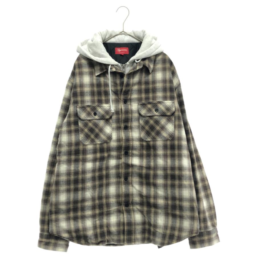 Orange M 21AW Supreme Hooded Flannel Zip