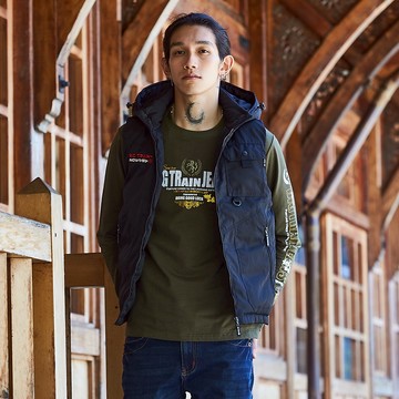 BIG TRAIN皇家文字細絨平口長袖 B20473-45&88