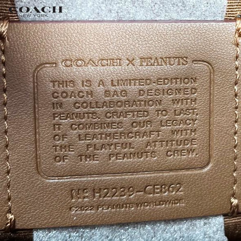 COACH X PEANUTS コーチ スヌーピー コラボ ショルダー トート バッグ