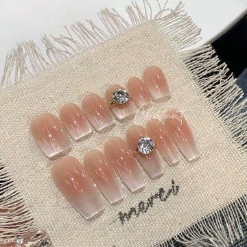 【滿300起送】一滴淚|實拍華子鉆指尖戒指顯白甘露寺裸色手工穿戴甲(含備片)