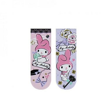 小禮堂 Sanrio 三麗鷗 美樂蒂 磁鐵書籤2入組 (粉紫寶石花朵)