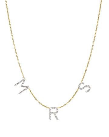 14k Diamond MRS Spaced Necklace