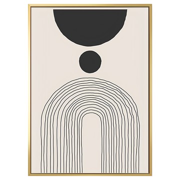 菠蘿選畫所 點線圓舞曲IV掛畫 30 x 40cm 框 北歐幾何裝飾畫  金色