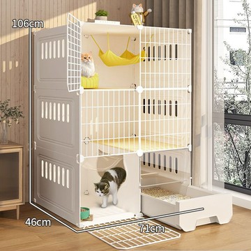 貓籠子 帶廁所 加粗加固 家用不占地貓屋 貓別墅 豪華貓籠 貓咪籠子 貓籠子家用 寵物籠子 三層貓籠 貓房w