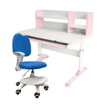 E-home 粉紅ZUYO祖幼兒童成長桌椅組藍色