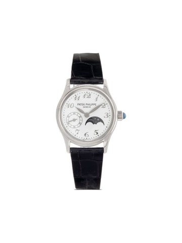 Patek Philippe - pre-owned Calatrava 26mm - women - Leather/18kt White Gold - One Size