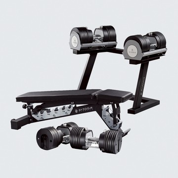 BYZOOM Fitness Power Series 46Kg 18段抗摔可調式啞鈴 負角度調整健身椅 啞鈴架宅配免運