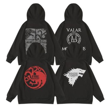 歐美冰與火之歌周邊三眼烏鴉守夜人美劇印花衣服套頭連帽衛衣男女