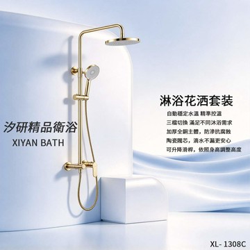 輕奢拉絲金冷熱衛浴花灑  XL1308C