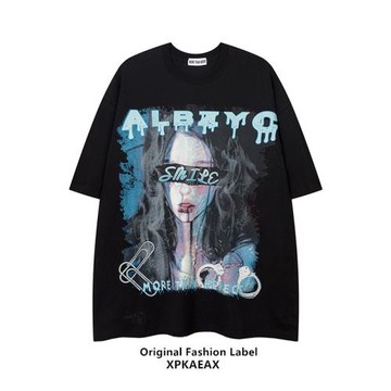 XPKAEXA原創潮牌復古港風油畫印花oversize短袖街頭百搭暗黑系T恤