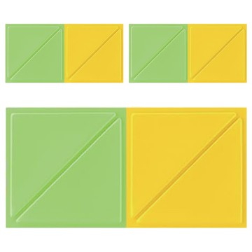 PMU 必美優 EVA 3D防撞壁貼 三角形Set 6 彈性佳 牆面防護  果綠色 + 黃色  30 x 30 x 1cm  1組