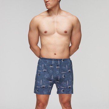 DADADO-AI WORLD 4L印花四角男內褲(灰) 天然絲光棉-吸濕排汗-GHQ346GY