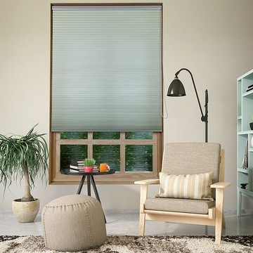 水綠單循環珠鍊半遮光蜂巢簾 (Water Green)